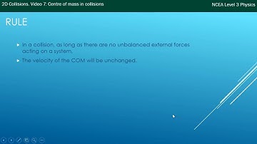 NCEA L3 Physics. Mechanics: 2D Collisions. Video 7: Centre of Mass in collisions