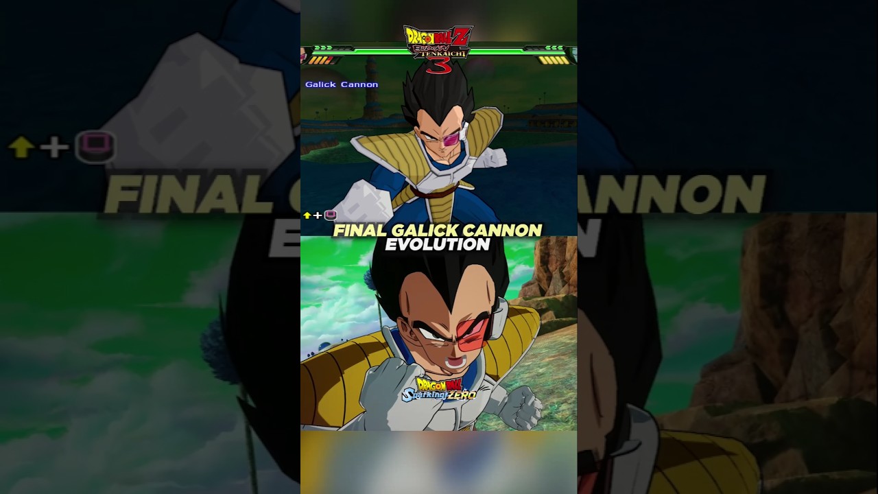 Vegeta's "Don't underestimate us!" Move Evolution - BT3 Vs Sparking! Zero