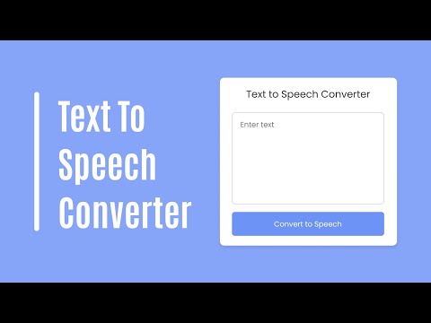Text to Speech Converter in HTML CSS & JavaScript