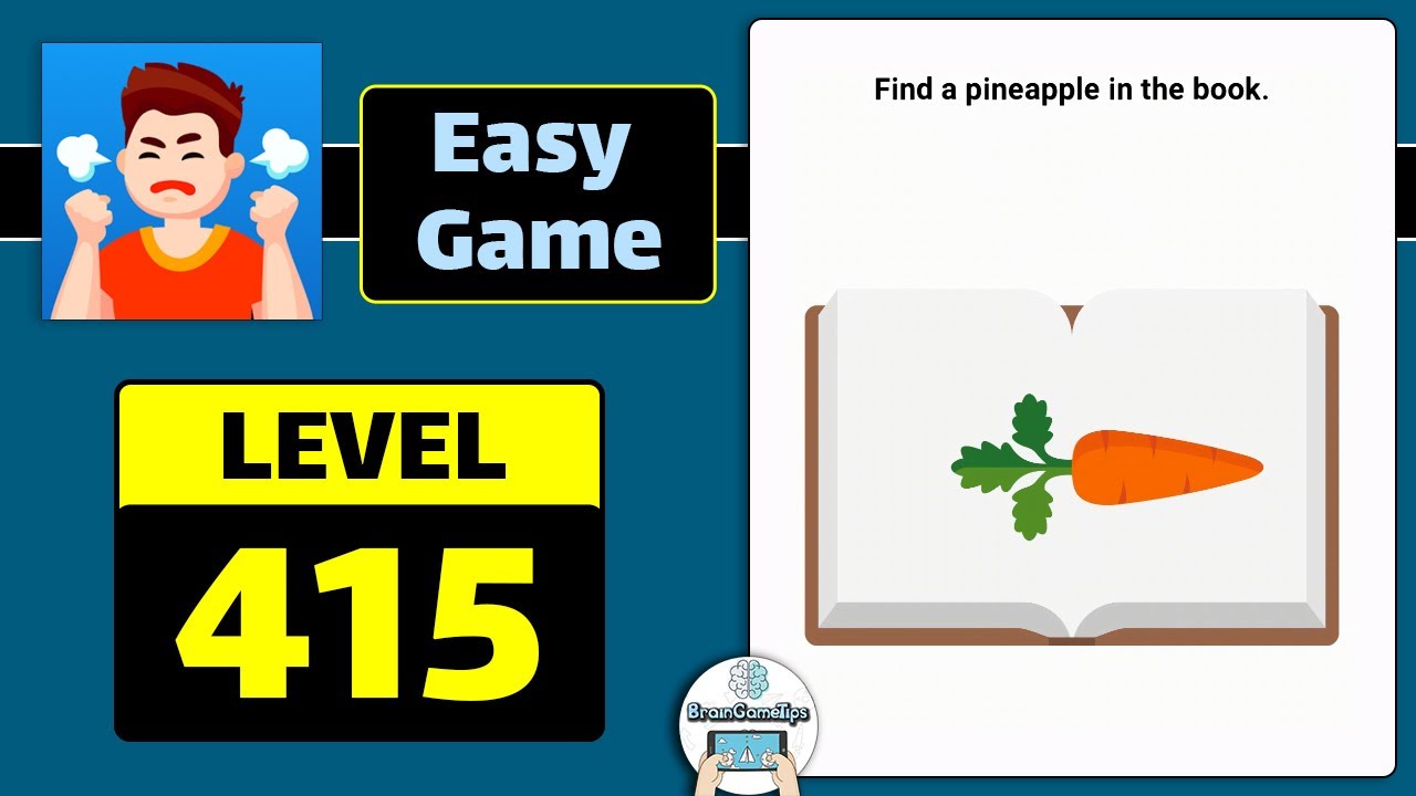 Easy Game - Brain Test - Level 415 Find A Pineapple In The Book Walkthrough