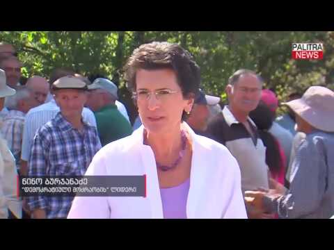 ნინო ბურჯანაძე თანაგუნდელებთან ერთად, გორის მუნიციპალიტეტის სოფელ შავშების მოსახლეობას შეხვდა