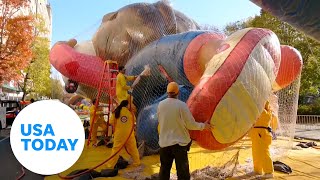 Giant balloons inflate ahead of Macy’s Parade | USA TODAY