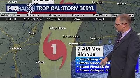 Tropical Storm Beryl: Update on path, Texas impacts