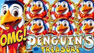 ★NEW SLOT!★ FIRST ATTEMPT BIG WIN!! THIS BONUS IS CRAZY!!! PENGUIN’S TREASURE (SEGA SAMMY) screenshot 1