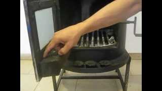 Home made wood stove using mild steel I found in the junk yard. Sorry for my broken-English...