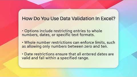 How Do You Use Data Validation In Excel? - Admin Career Guide