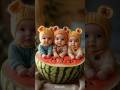 Eat it all watermelon🍉 | 3 cute little babies😍 | #shorts#youtubeshorts#viral#trending#funny#reels548