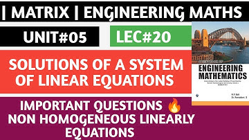 Important Questions Non Homogeneous Linear Equations Unit 5 Matrix