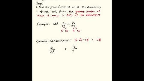 Common Denominators: Part 1 (adding fractions)