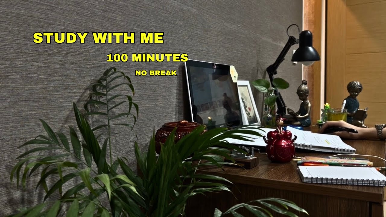 Study with me no music | No break | Background Rain sound 🌧️ - YouTube