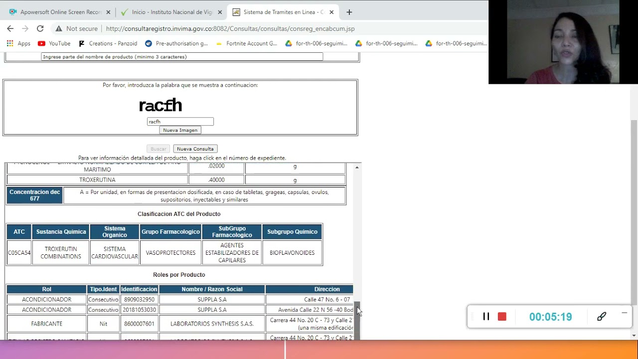 Herramienta web para consultar registros sanitarios de medicamentos y