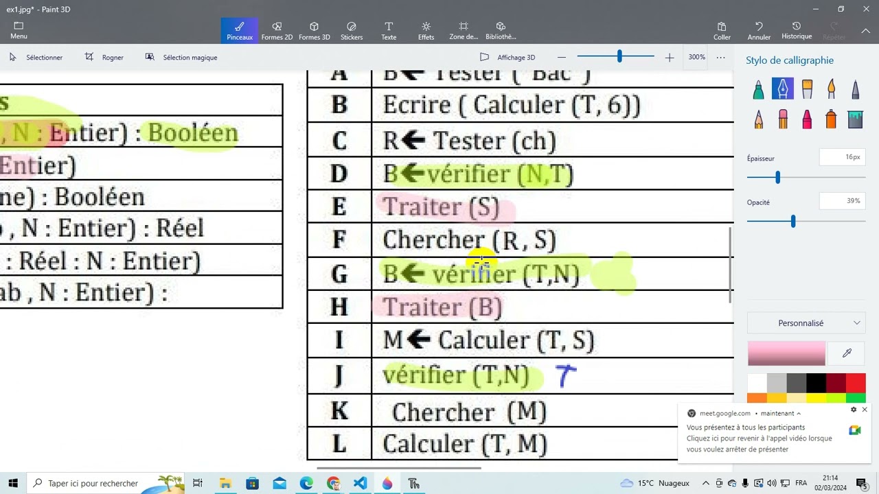 Exercices algorithmes 4ème scientifiques