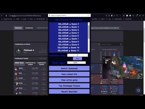 League of Legends Inspector - Python project with Tkinter and RiotWatcher