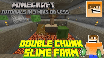 Double Chunk Slime Farm Tutorial - Minecraft Tutorials in 3 Minutes or Less | Minecraft 1.16