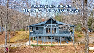 135 Ridge Rd, Otto, NC 28763 - 3BR/3BA 2,360 SF + 780 SF Workshop + 2 Unrestricted Acres - $439,900!