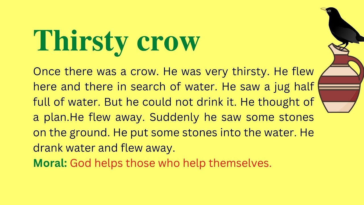 10 lines on The thirsty crow story || The thirsty crow story in ...