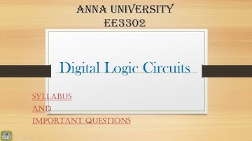 Digital Logic Circuits| EE3302| Important questions| 2021 |Anna University |@Cracks_guys