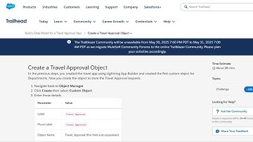 Create a Travel Approval Object||Salesforce||Trailhead#salesforce #trailhead #salesforcebeginners
