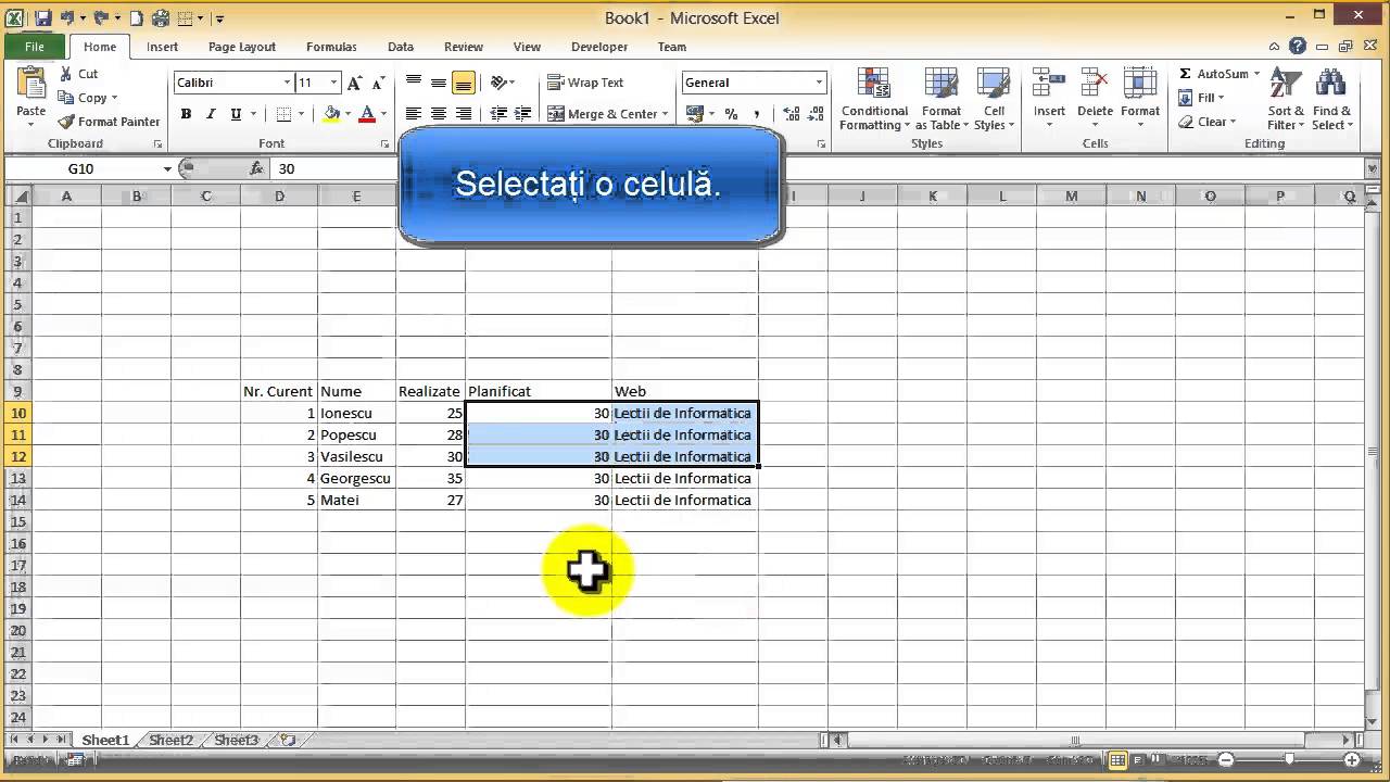 Tutorial Excel - Cum inserăm celule, rânduri, coloane - YouTube