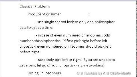 os syncrhonization  part5  synchronization  classical problems