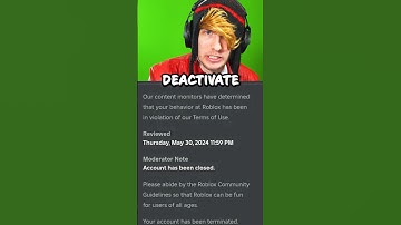 Deactivating My Roblox Account