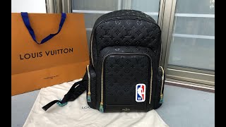 LOUIS VUITTON X NBA Grained Calfskin Monogram Basketball Backpack Black  865722