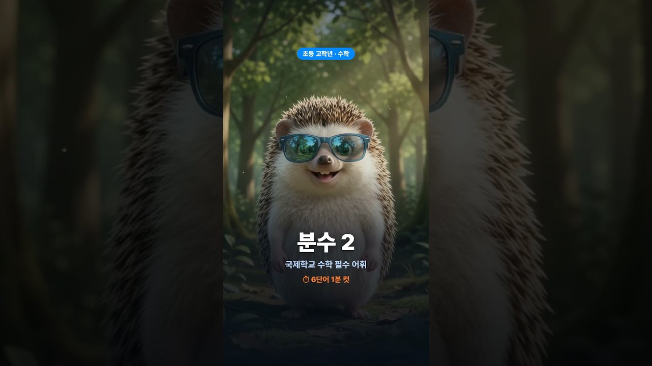 고도치와 함께 배워보는 국제학교 어휘 - 초등고학년 수학 분수 2번