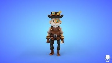 Voxel Inventor Character - 3D Lowpoly Game Asset Model