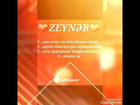 Zeynəb adına uyğun video  (şeir).