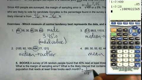 Honors Algebra 2   Unit 8   Statistical Analysis