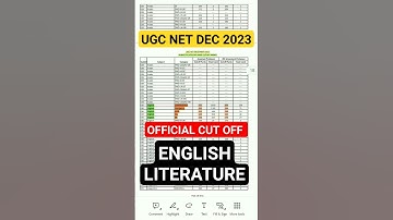 UGC NET DECEMBER 2023 OFFICIAL CUT OFF ENGLISH LITERATURE| #ugcnet #english