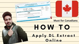 How to apply DL {Driving Licence} Extract online | Must for Canada aspirants screenshot 5