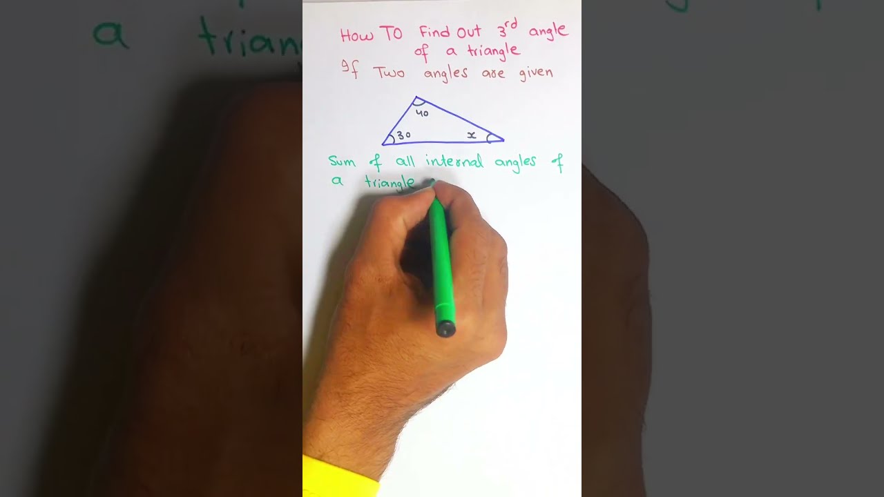 How To Find Out Unknown Angle Triangle 180