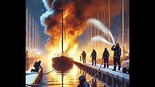 🔥 Fire on the Water | A Night of Teamwork & Heroism 🚢🔥