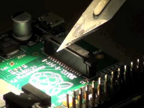 Hand-fixing Raspberry Pi beta boards - YouTube