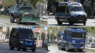 (ERSTER MAI DEMO HAMBURG! - WASSERWERFER, SONDERWAGEN Uvm!) Einsatzfahrten Polizei Hamburg!