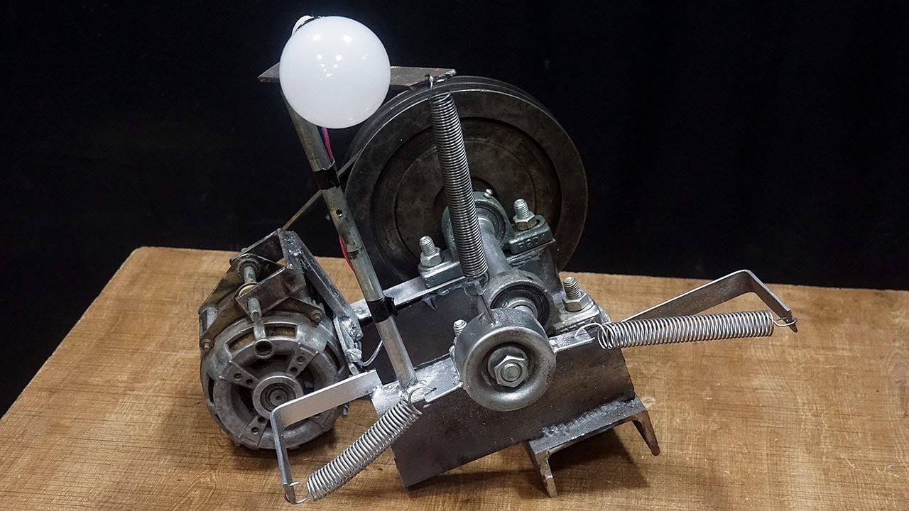 Spring mechanism runs forever. DIY Free Energy Generator - YouTube