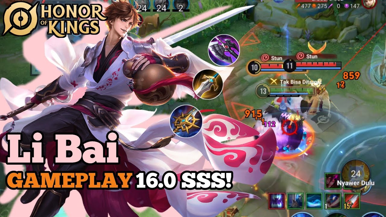 Li Bai Triple SSS Gameplay - Mendominasi! tidak ada Counter!  | Honor of Kings