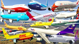 GTA V: Every Boeing Airplanes Los Santos International Airport Crash and Fail Compilation (60FPS)