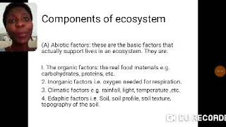 Basic Ecological Concepts. SS1.