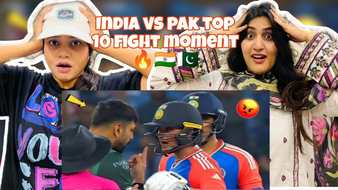 Pak Girls Reacts to India Vs Pak Top 10 Fight Moment | Angry Moments & Sledging | Cricket | 😱