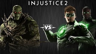Injustice 2 - Болотная Тварь против Зелёных Фонарей - Intros & Clashes (rus)