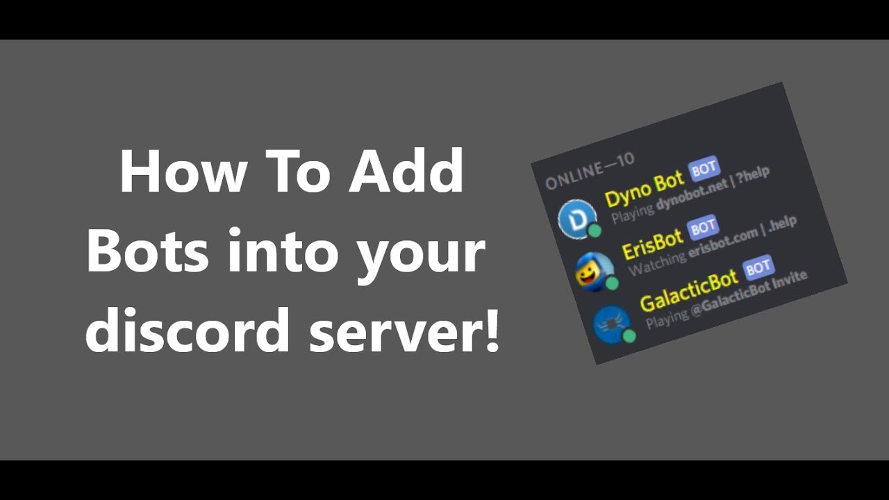 How to put Bots in your Discord Server! - YouTube