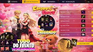 TUDO GRÁTIS DA NOVA PARCERIA! TUDO DO EVENTO DIA DOS NAMORADOS 2026, EVENTOS, NOVIDADES FREE FIRE
