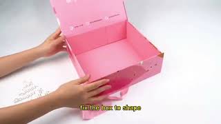Custom design printing foldable gift box with ribbon, magnetic lid.