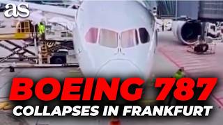 BOEING 787 landing gear COLLAPSE in FRANKFURT nearly turns into disaster