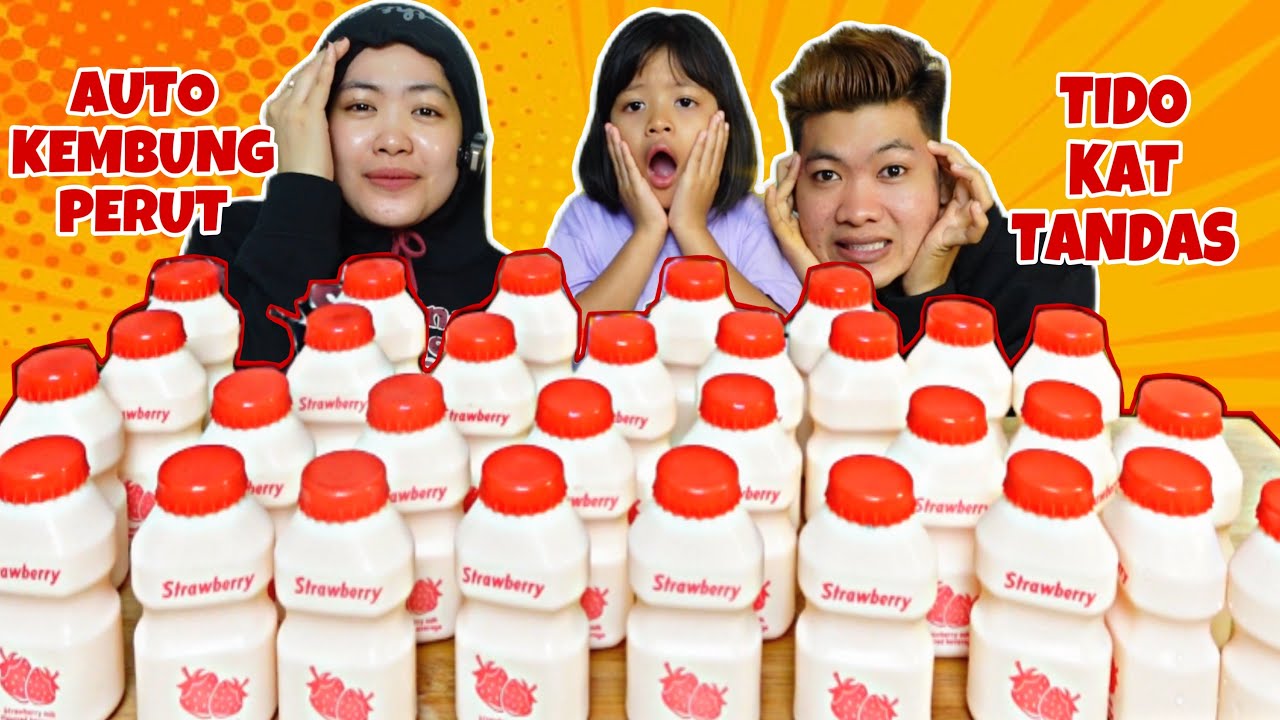 CHALLENGE HABISKAN 30 BOTTLE MILK STARWBERRY 🤢‼️ - YouTube