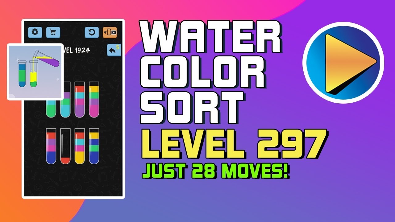 Water Color Sort Level 297 Walkthrough [28 Moves!] - YouTube