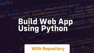 build web app using python