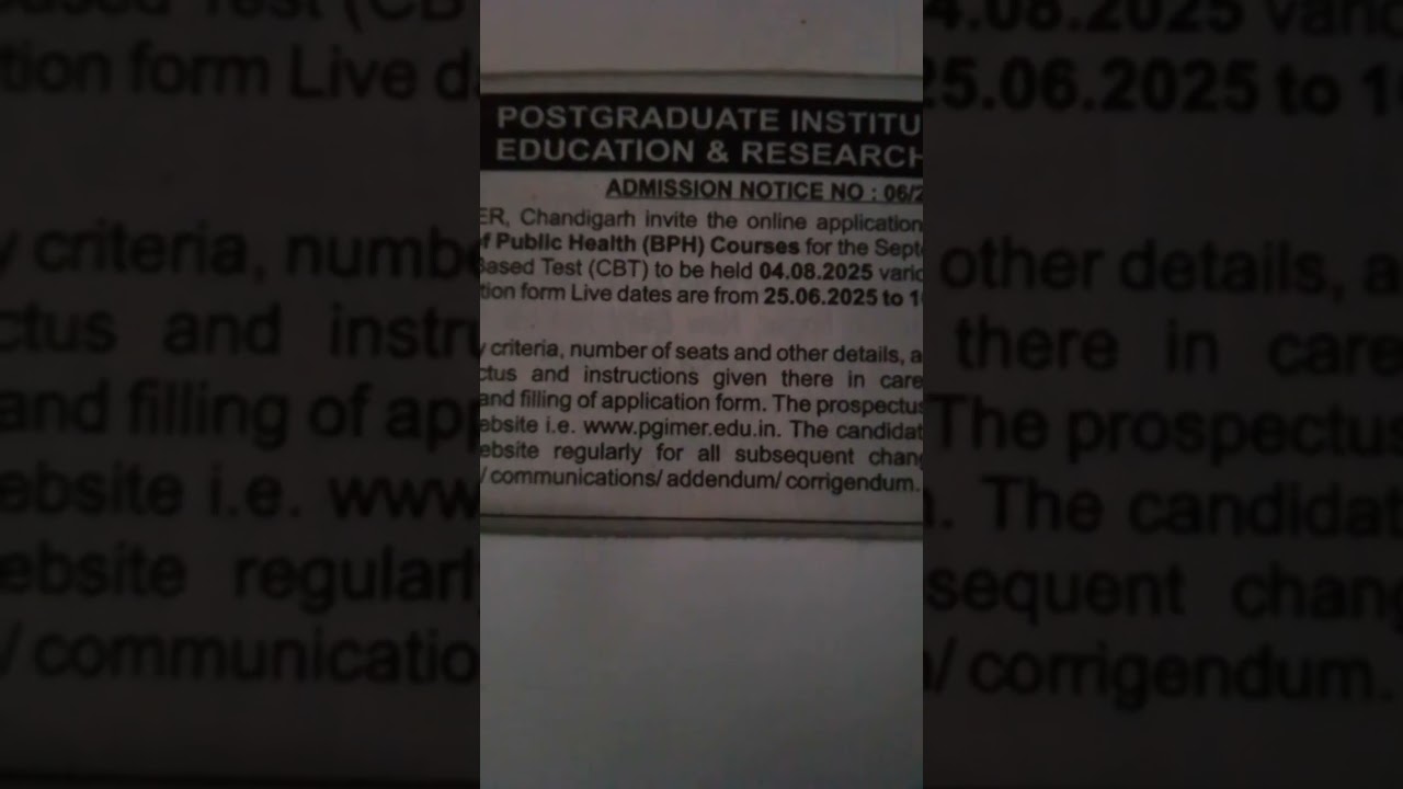 B.Sc. Paramedical & Bachlor of Public health (BPH Course) Admission Notice